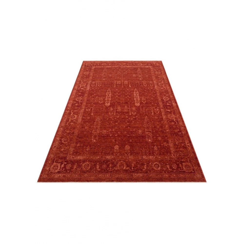 Eko Halı Shıraz SHR 03 Red Vintage Tarzlı Yumuşak Dokulu Modern Makine Halısı