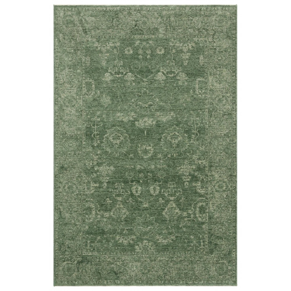 Eko Halı Shıraz SHR 02 Green Vintage Tarzlı Yumuşak Dokulu Modern Makine Halısı