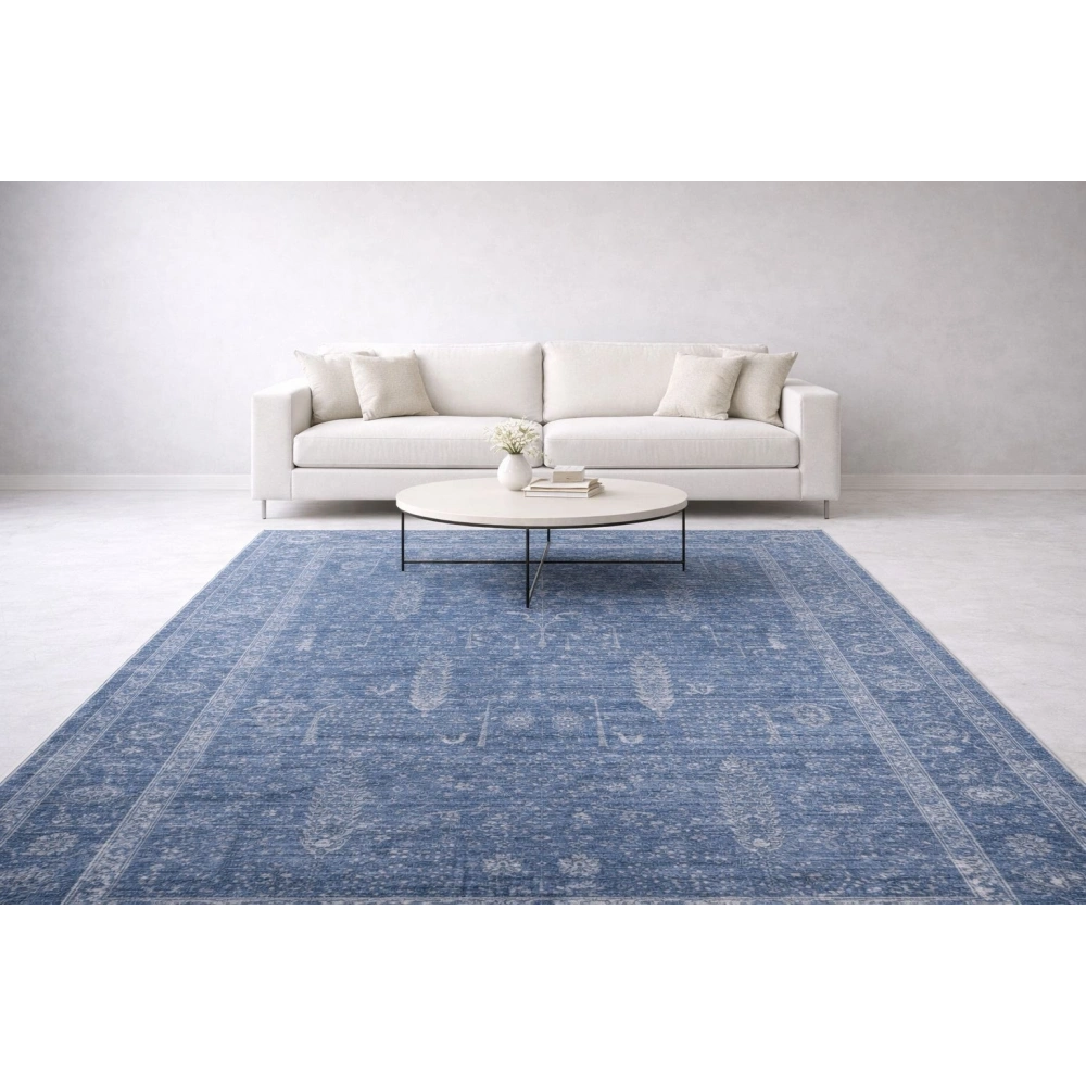 Eko Halı Shıraz SHR 03 Navy Vintage Tarzlı Yumuşak Dokulu Modern Makine Halısı