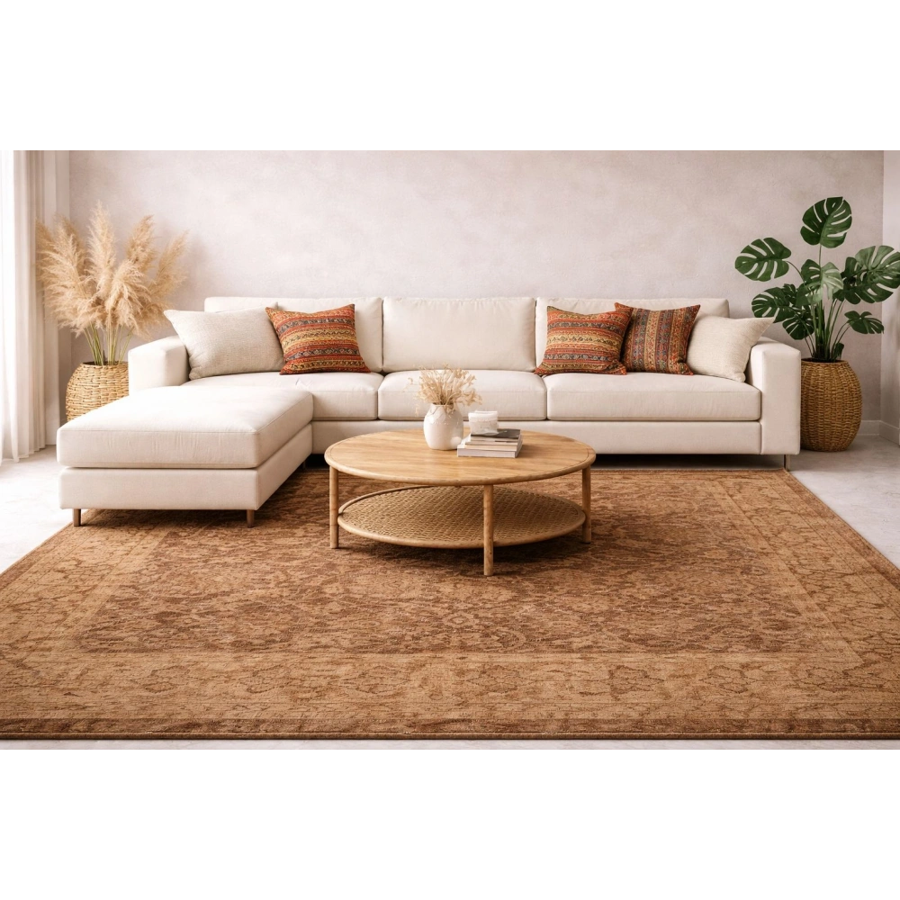 Eko Halı Shıraz SHR 01 Beige Vintage Tarzlı Yumuşak Dokulu Modern Makine Halısı