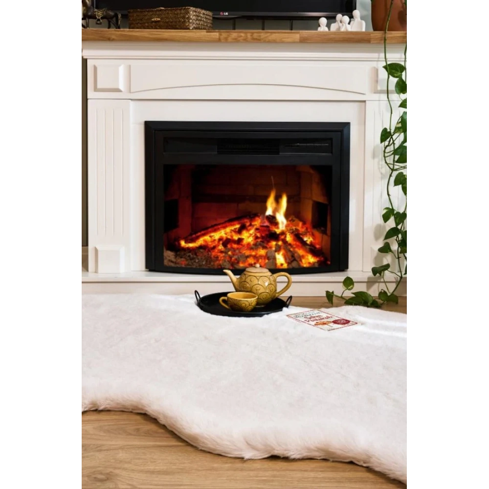 Apex Palma Krem Peluş Post Şekilli Halı