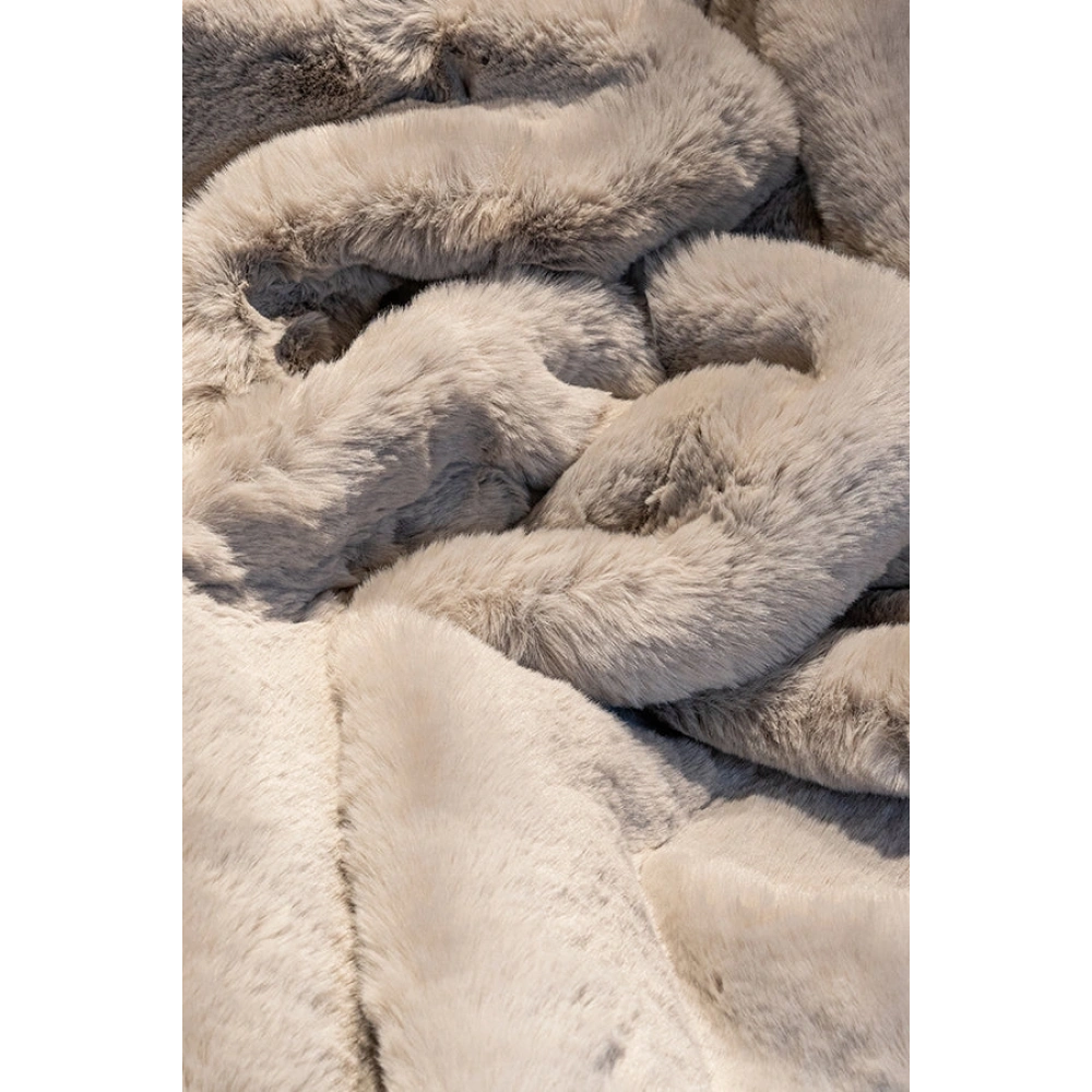 Apex Palma Gri Peluş Post Şekilli Halı