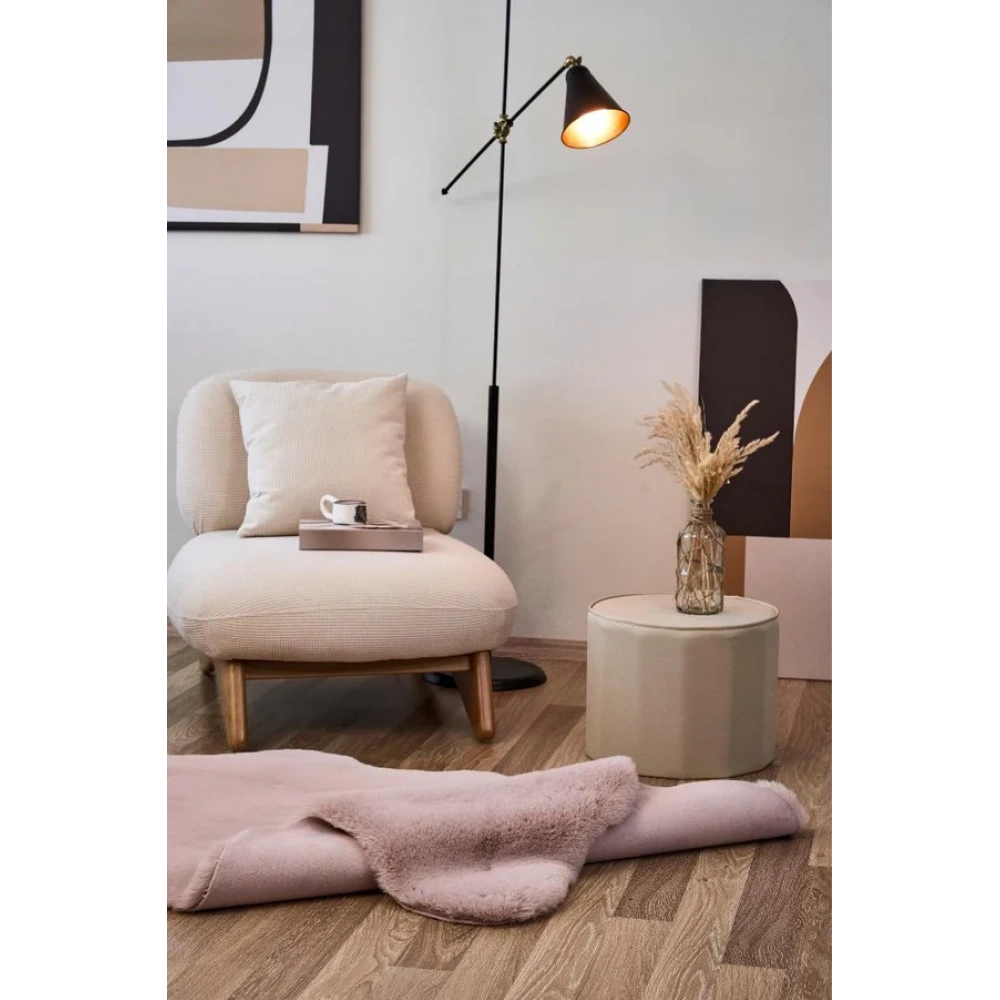 Apex Palma Pudra Peluş Post Şekilli Halı