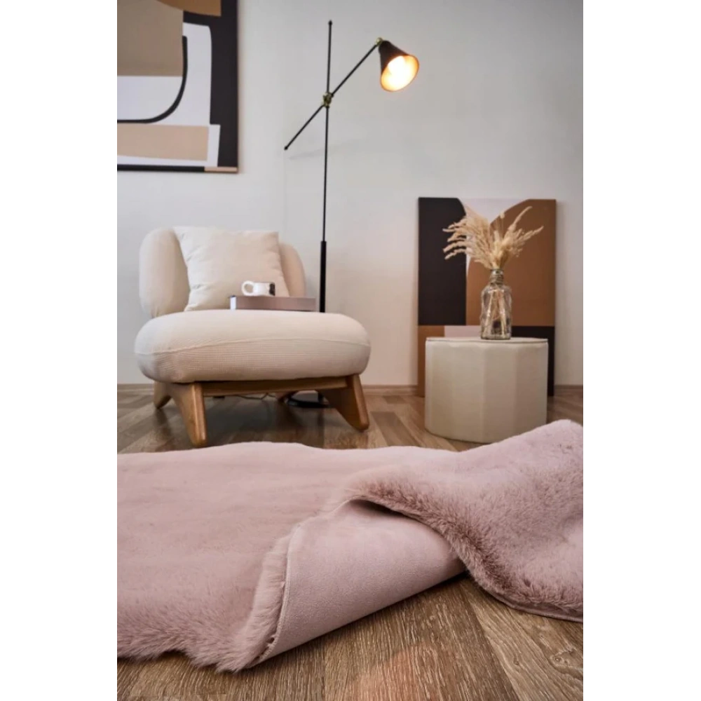 Apex Palma Pudra Peluş Post Şekilli Halı