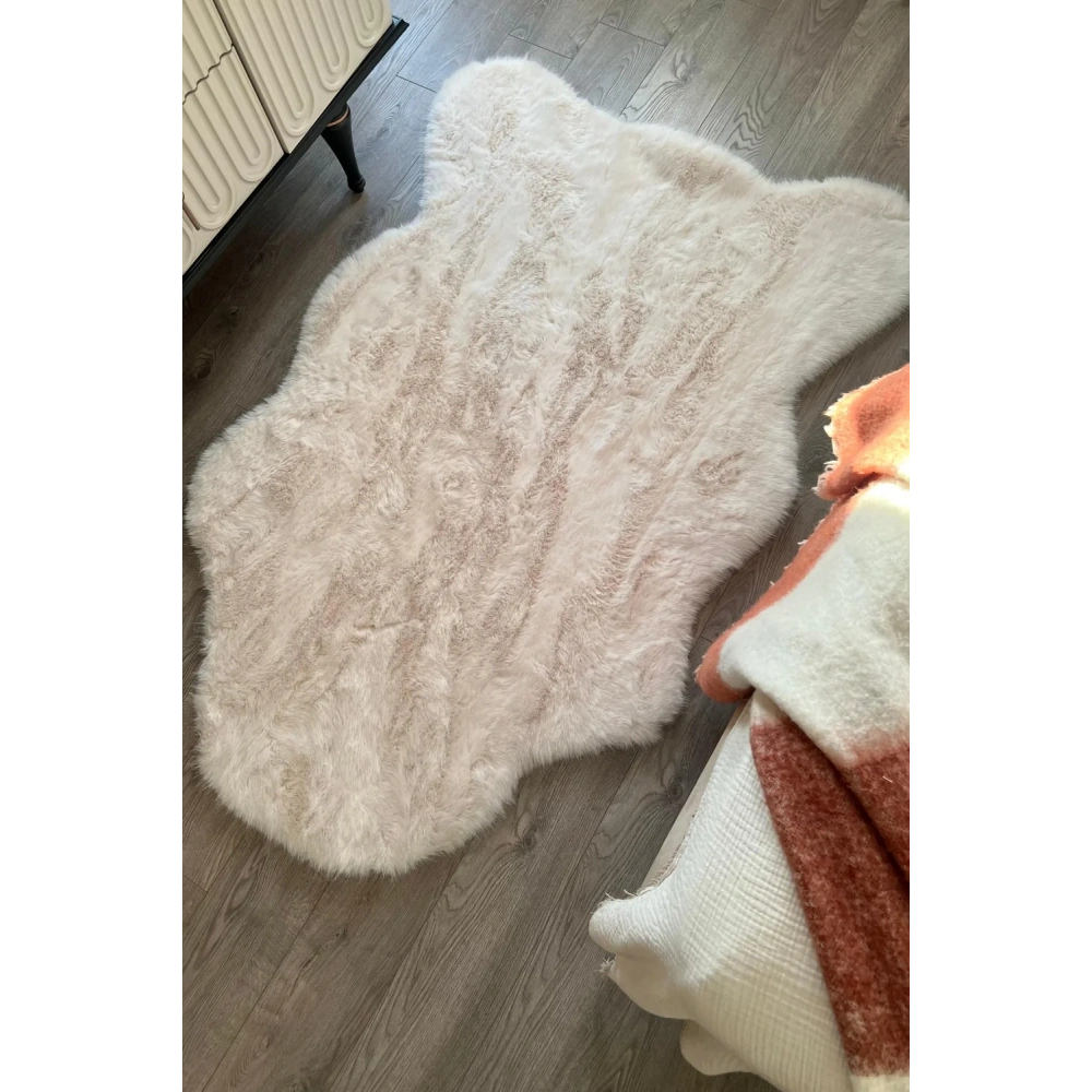 Apex Reiki Krem Peluş Post Şekilli Halı