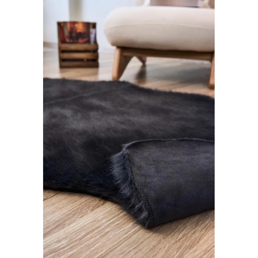 Apex Reiki Antrasit Peluş Post Şekilli Halı