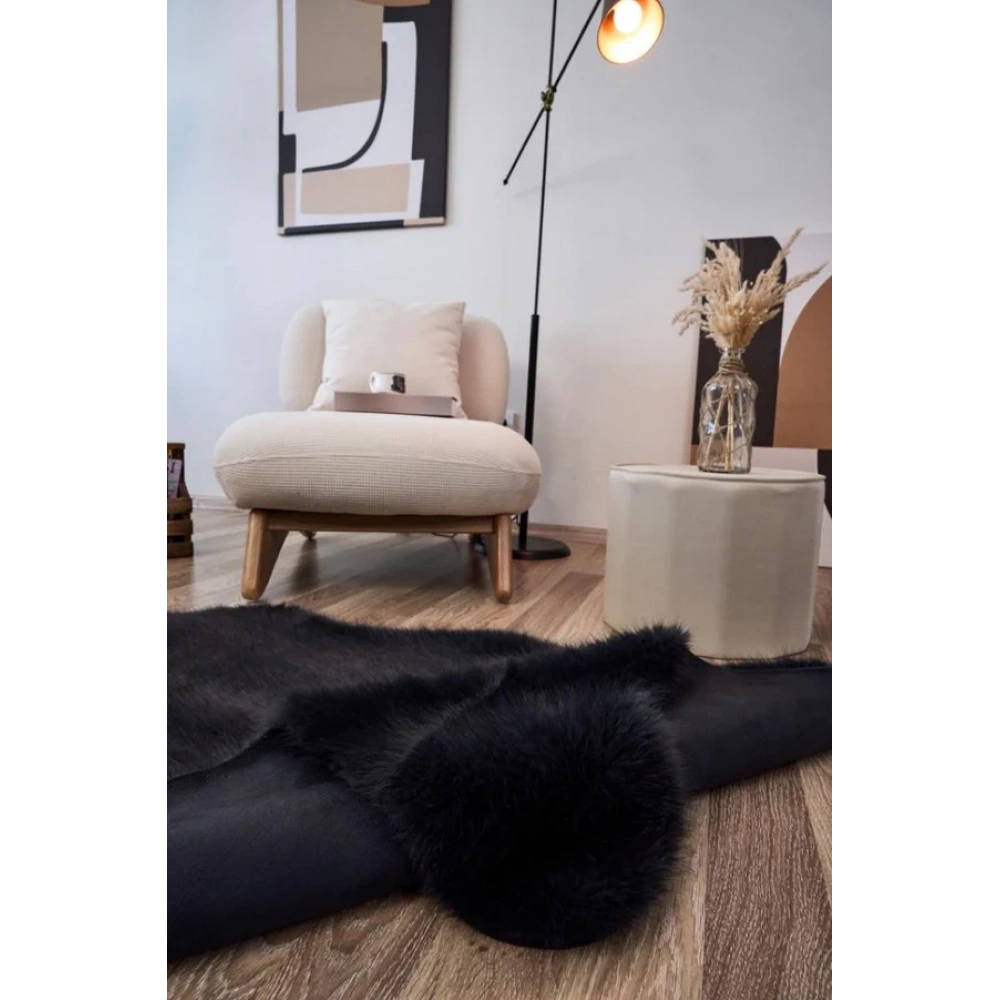 Apex Reiki Antrasit Peluş Post Şekilli Halı