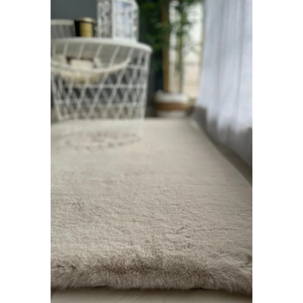 Apex Polo 8707 Vizon Peluş Düz Şekilli Halı