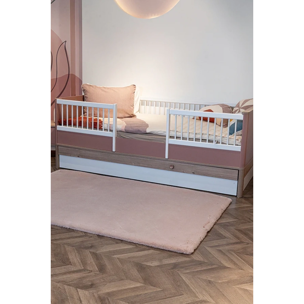 Apex Polo 8704 Pembe Peluş Düz Şekilli Halı