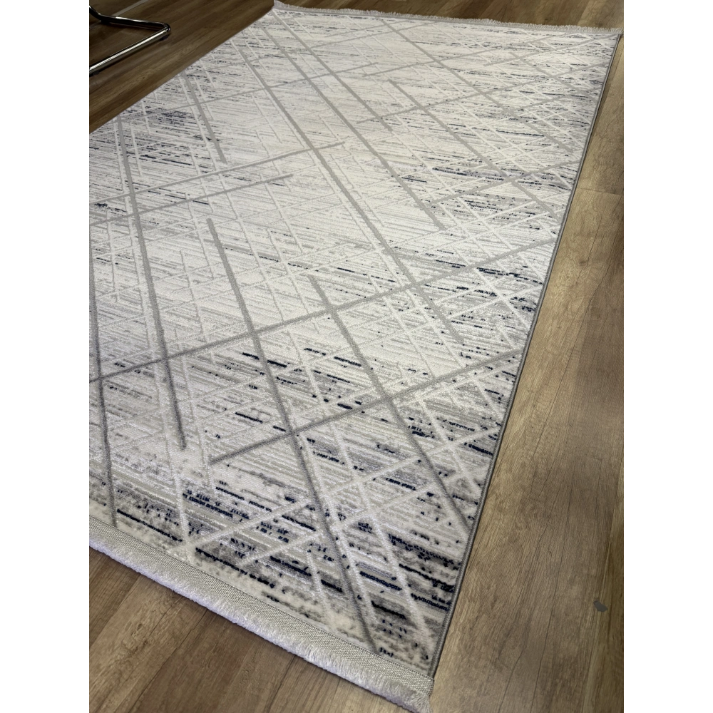 Hoom Rugs Marsilya DV306 Grey Navy Modern Salon Halısı