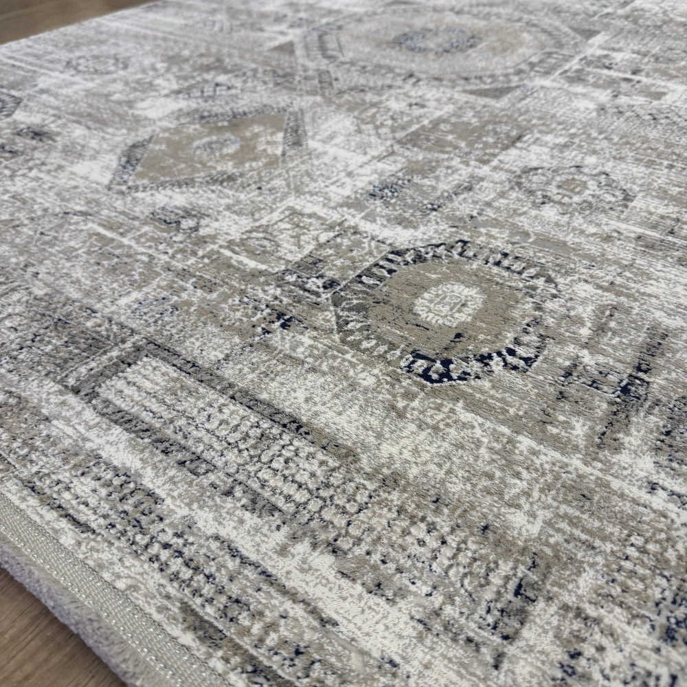 Luxess Halı Roma 1129 Gri Krem Modern Salon Halısı