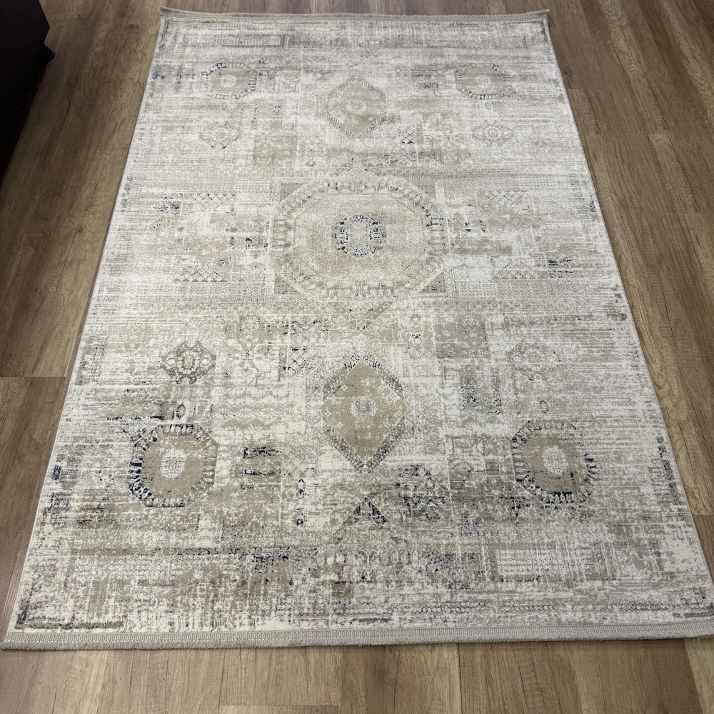 Luxess Halı Roma 1129 Gri Krem Modern Salon Halısı