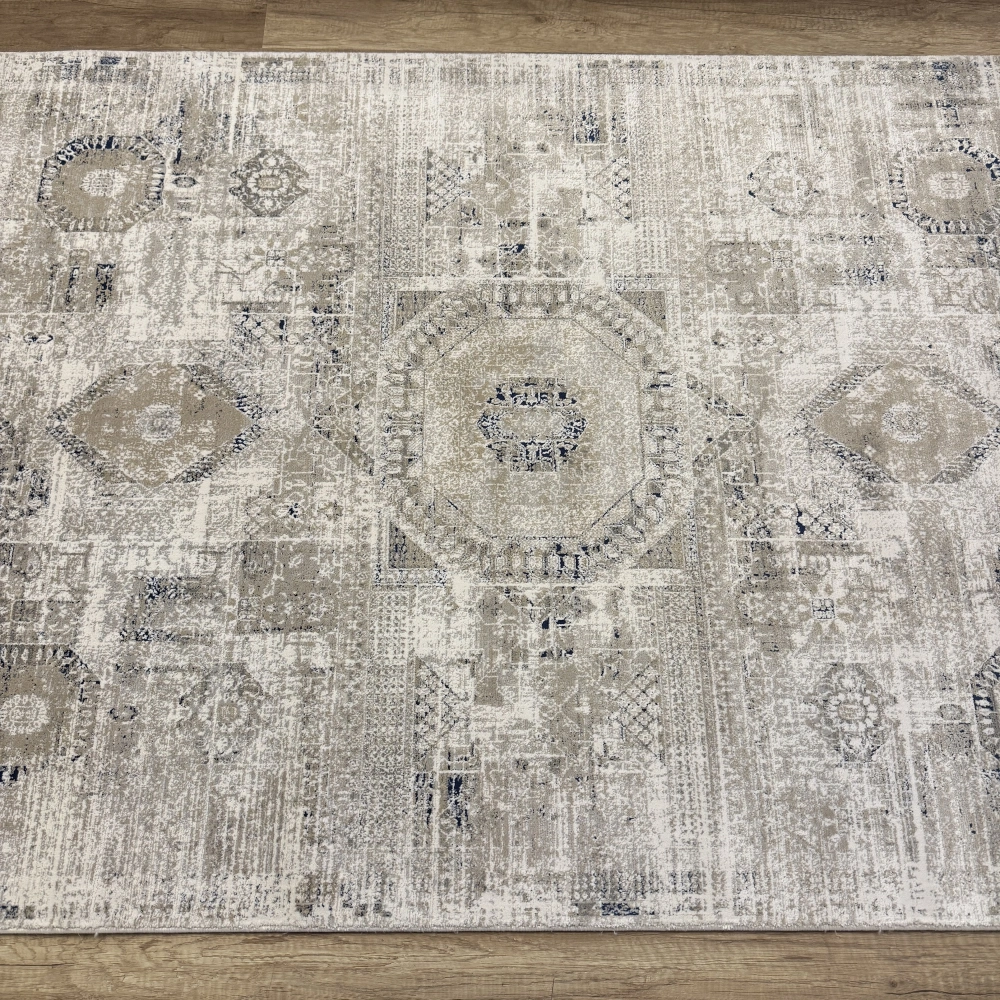 Luxess Halı Roma 1129 Gri Krem Modern Salon Halısı