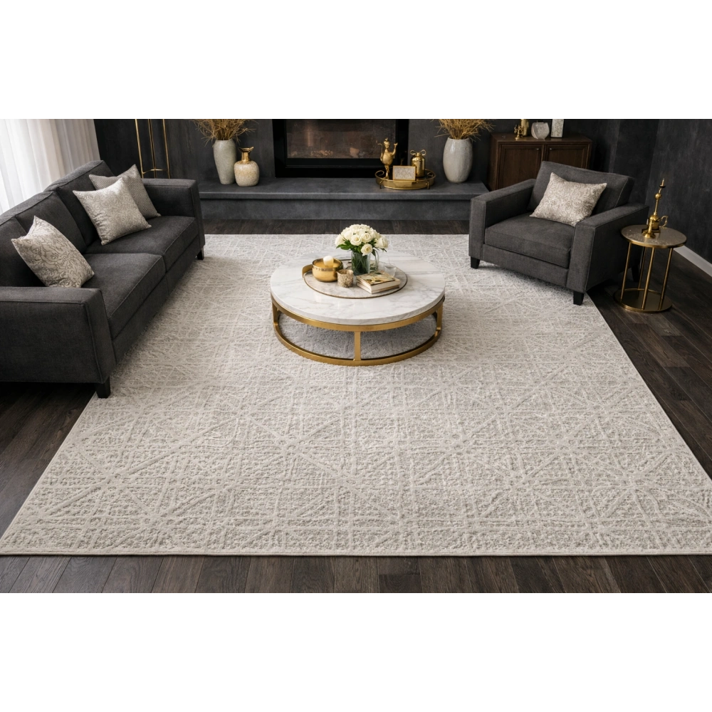 Luxess Lisbon 2002 Gri Akrilik Modern Makine Halısı