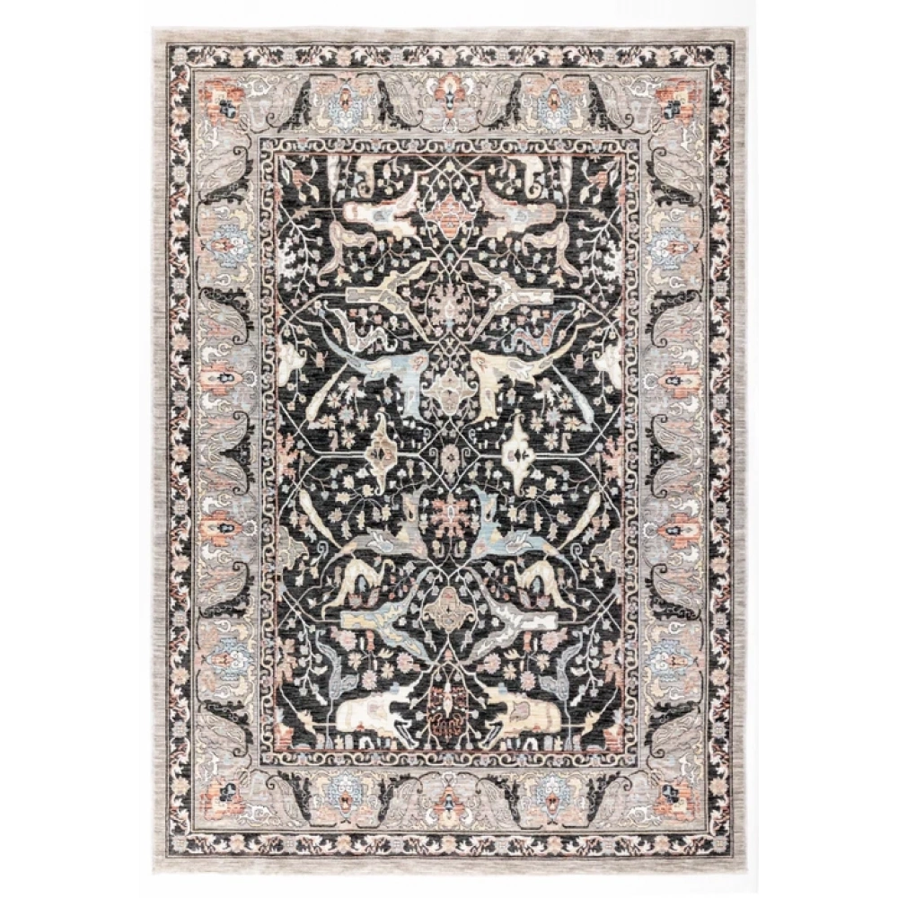 Apex Halı Ambiance 2971 Siyah Geleneksel Desenli Makine Halısı