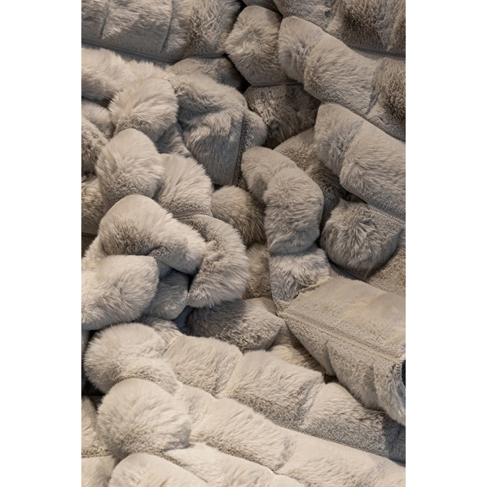 Apex Halı Diamante 7005 Gri Peluş Kaymaz Taban Dekoratif Halı