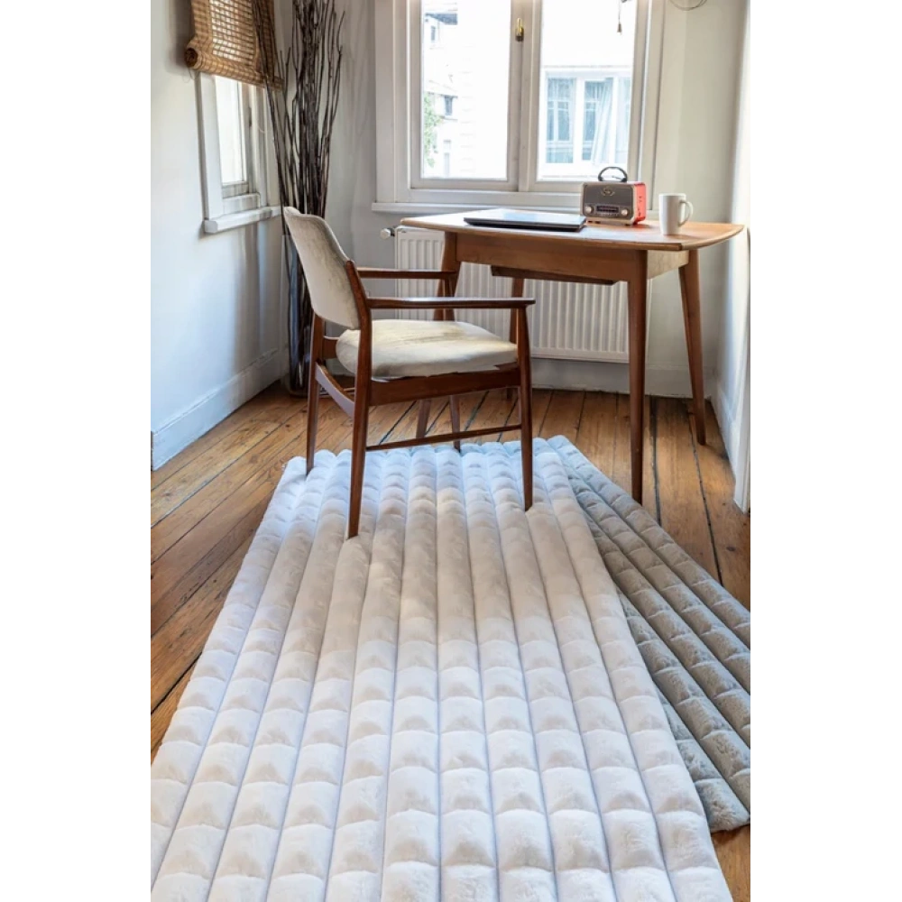 Apex Halı Diamante 7005 Gri Peluş Kaymaz Taban Dekoratif Halı