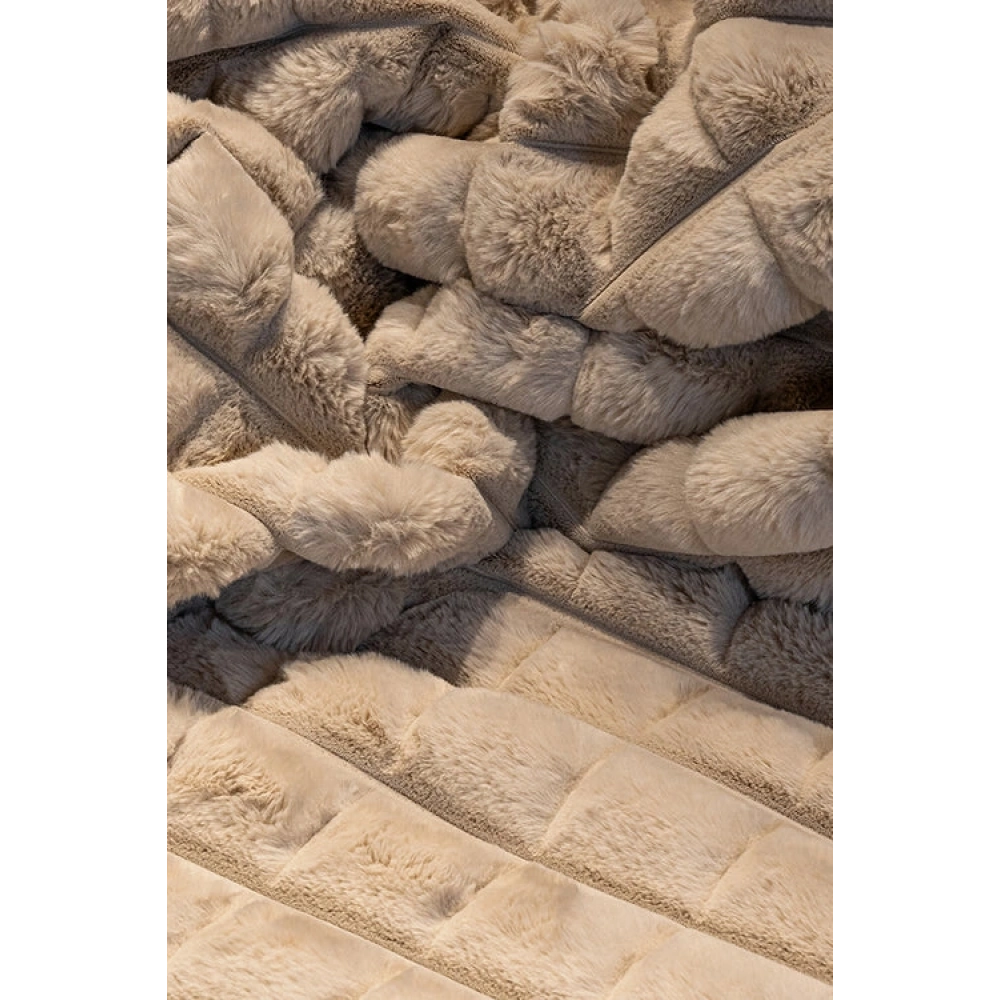 Apex Halı Diamante 7003 Bej Peluş Kaymaz Taban Dekoratif Halı