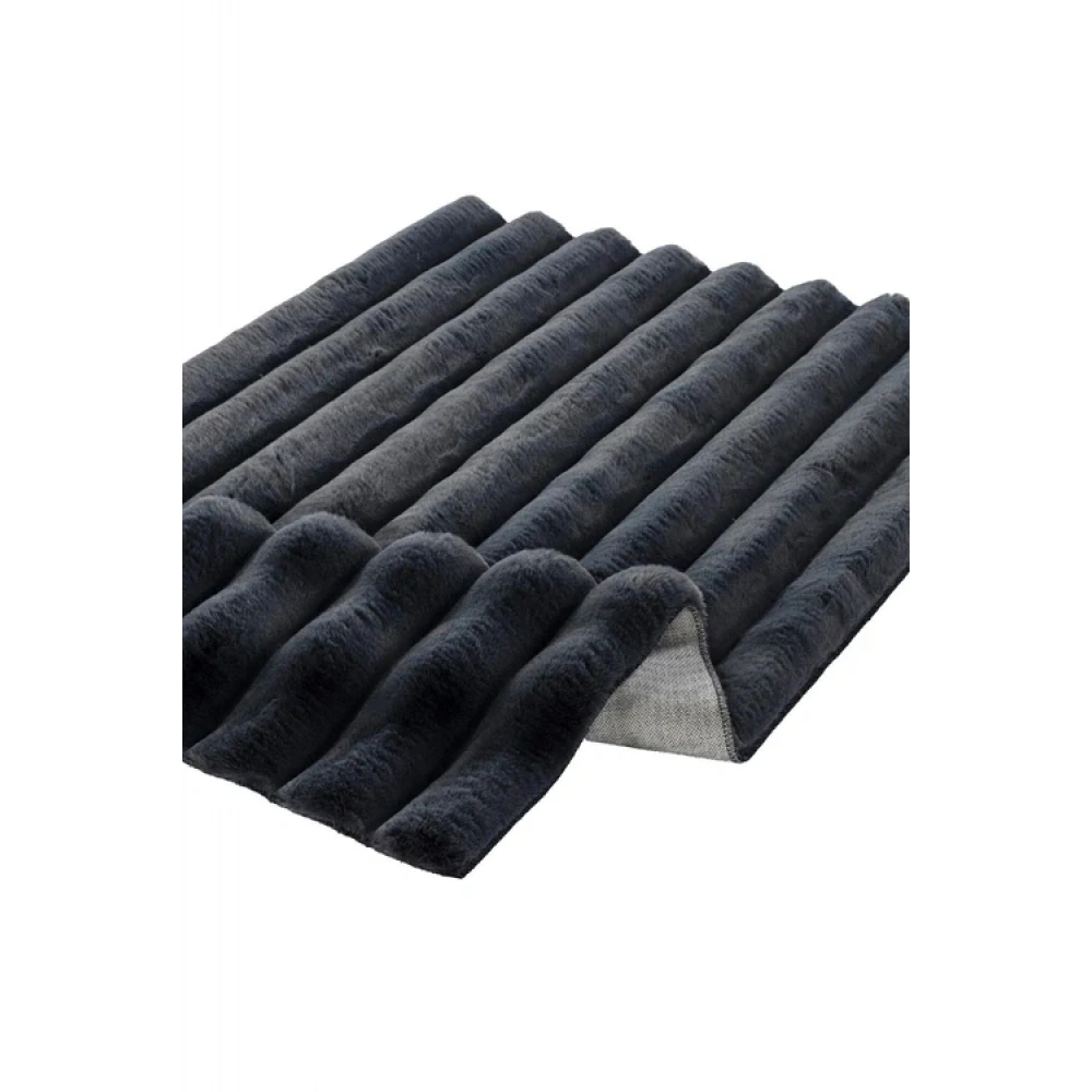 Apex Halı Linio 8056 Antrasit Peluş Kaymaz Taban Dekoratif Halı