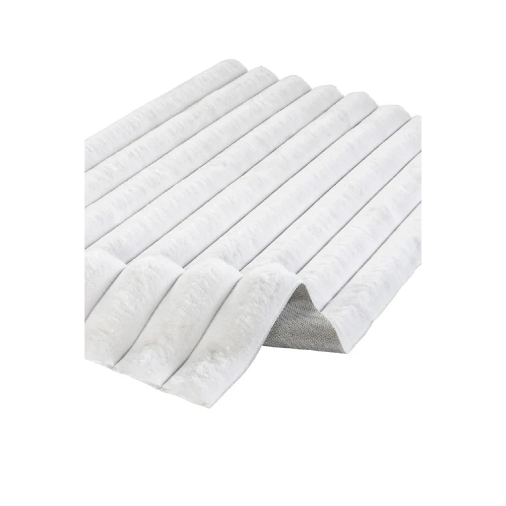 Apex Halı Linio 8051 Beyaz Peluş Kaymaz Taban Dekoratif Halı