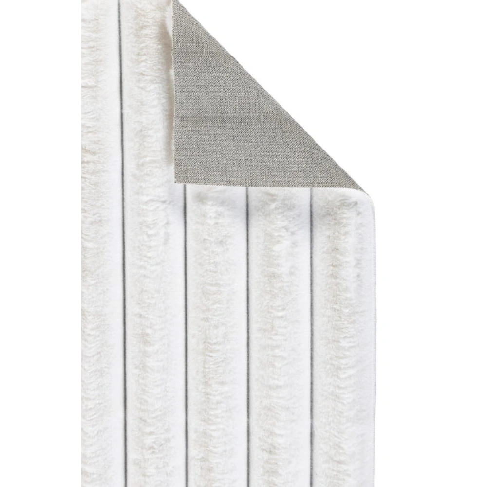 Apex Halı Linio 8051 Beyaz Peluş Kaymaz Taban Dekoratif Halı