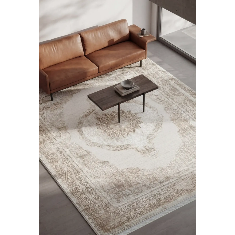 Hoom Rugs Doku 2106 Bej Modern Salon Halısı