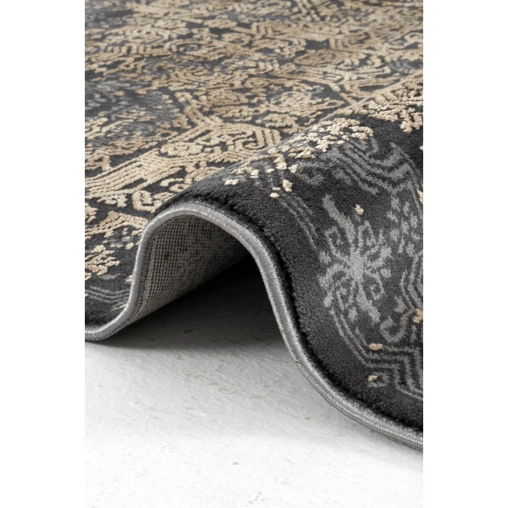 Hoom Rugs Natural 1707 Siyah Sarı Klasik Salon Halısı