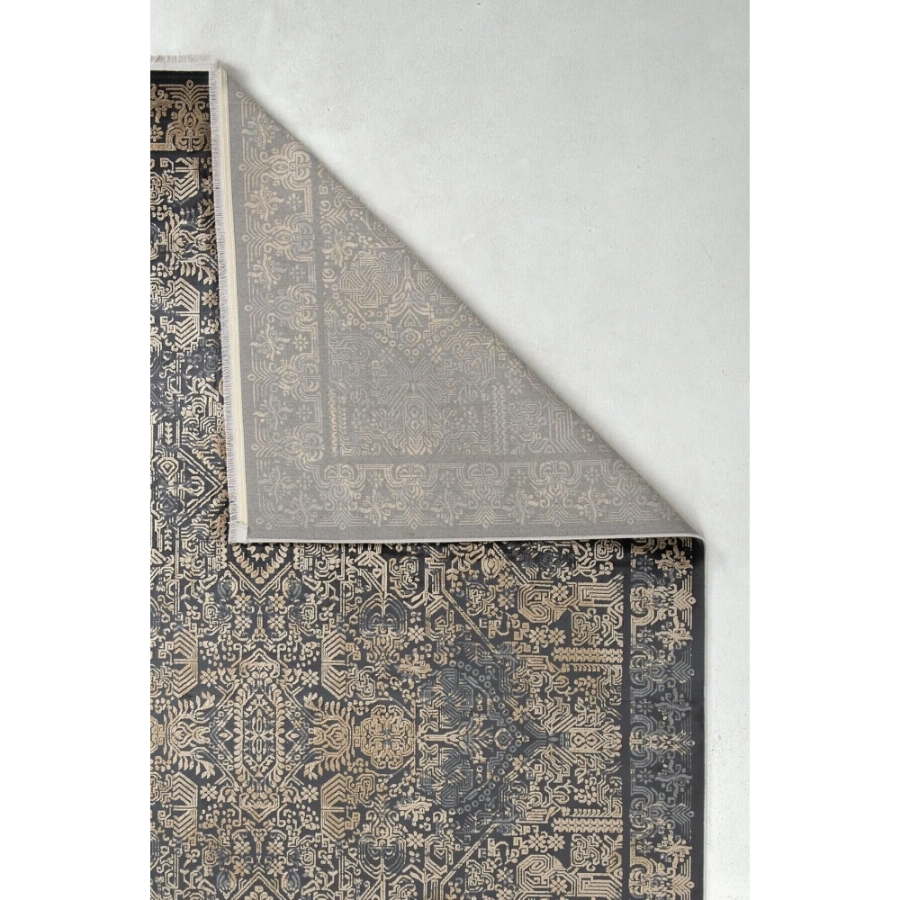 Hoom Rugs Natural 1707 Siyah Sarı Klasik Salon Halısı