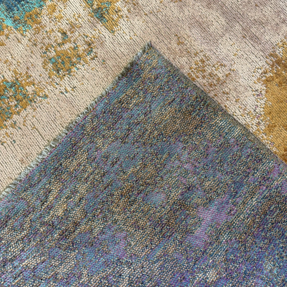 Hoom Rugs Arkaik PLZ 01 Eflatun Etnik Renkli Vintage Makine Halısı