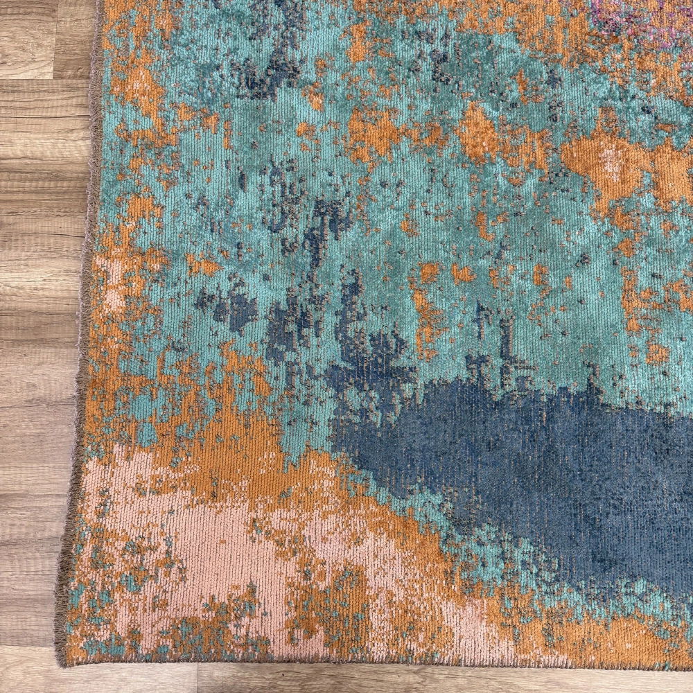 Hoom Rugs Arkaik PLZ 01 Eflatun Etnik Renkli Vintage Makine Halısı
