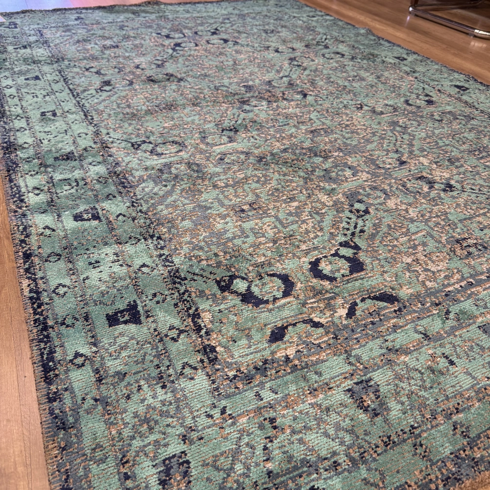 Hoom Rugs Arkaik PLZ 03 Lacivert Etnik Renkli Vintage Makine Halısı
