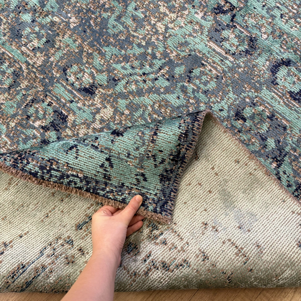 Hoom Rugs Arkaik PLZ 03 Lacivert Etnik Renkli Vintage Makine Halısı