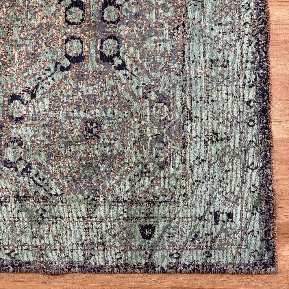 Hoom Rugs Arkaik PLZ 03 Lacivert Etnik Renkli Vintage Makine Halısı