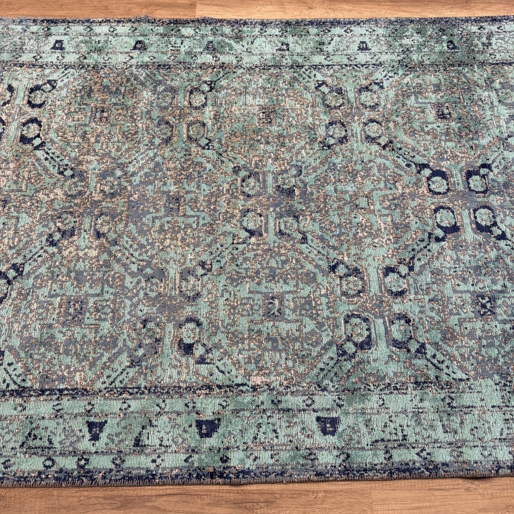 Hoom Rugs Arkaik PLZ 03 Lacivert Etnik Renkli Vintage Makine Halısı