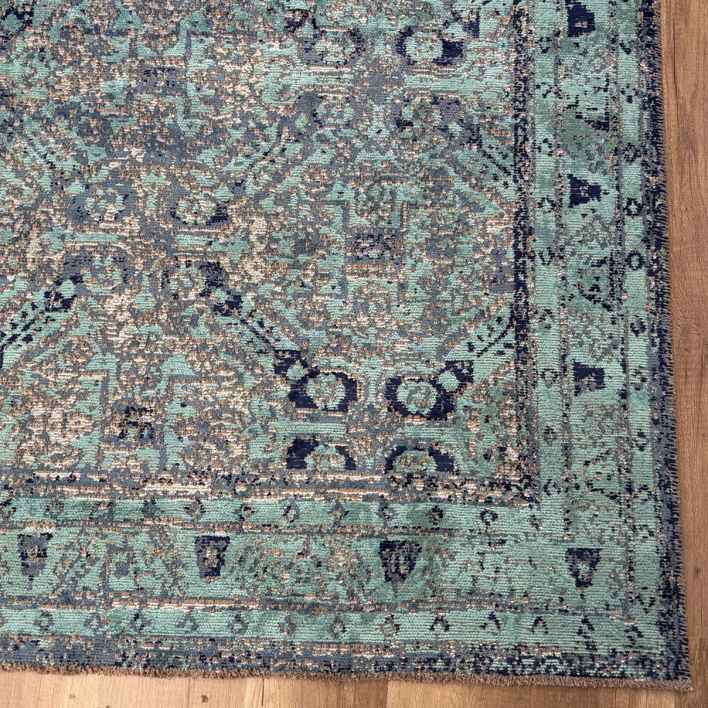Hoom Rugs Arkaik PLZ 03 Lacivert Etnik Renkli Vintage Makine Halısı