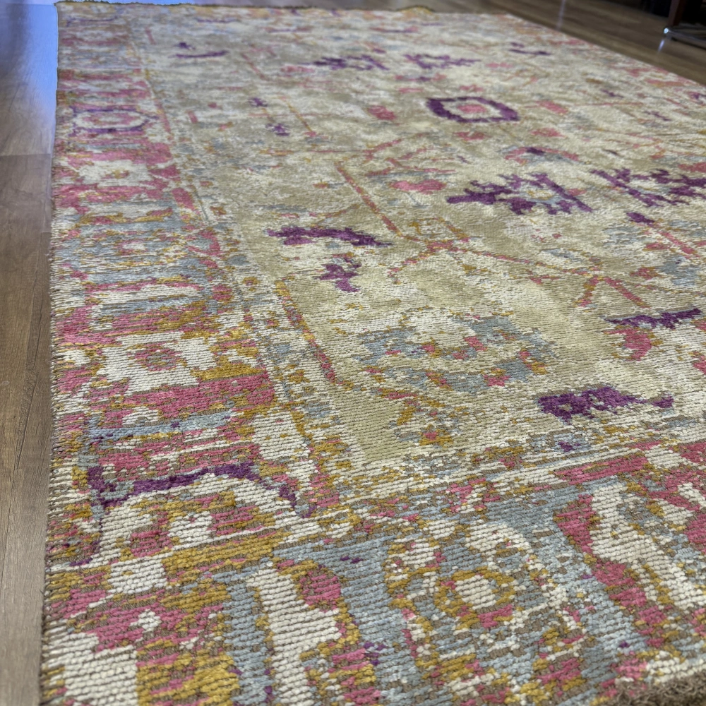 Hoom Rugs Arkaik PLZ 04 Eflatun Etnik Renkli Vintage Makine Halısı