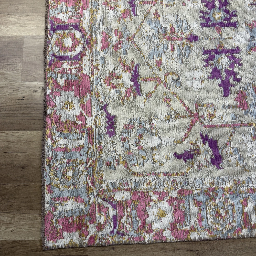Hoom Rugs Arkaik PLZ 04 Eflatun Etnik Renkli Vintage Makine Halısı