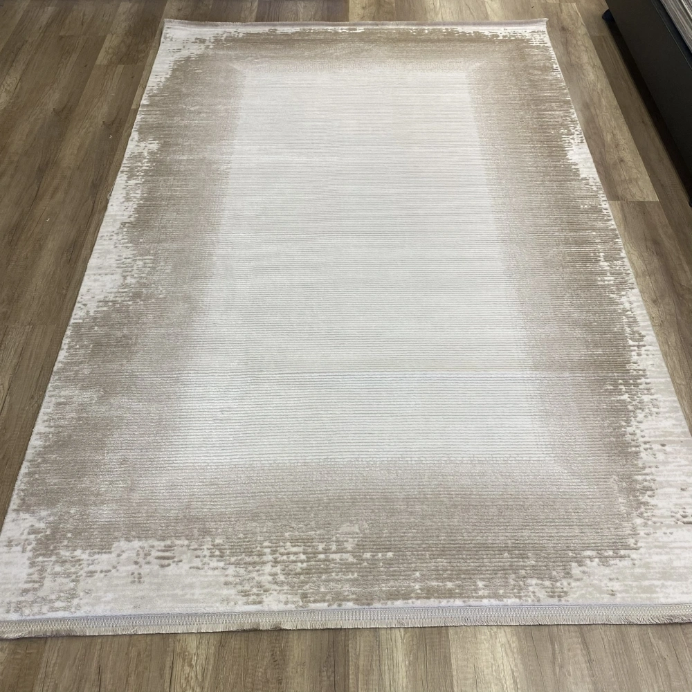 Hoom Rugs Sembol 2907 Bej Akrilik Dayanıklı Makine Halısı