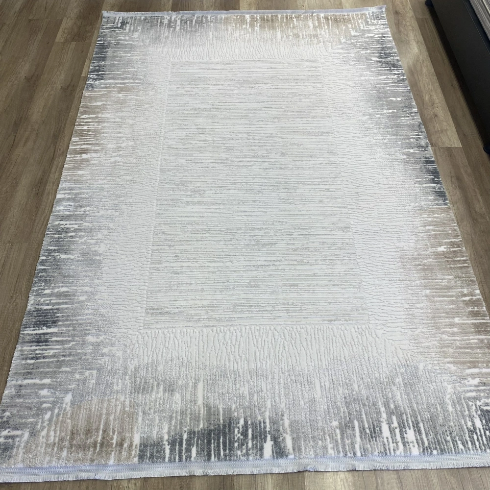 Hoom Rugs Sembol 2905 Gri Bej Akrilik Dayanıklı Makine Halısı