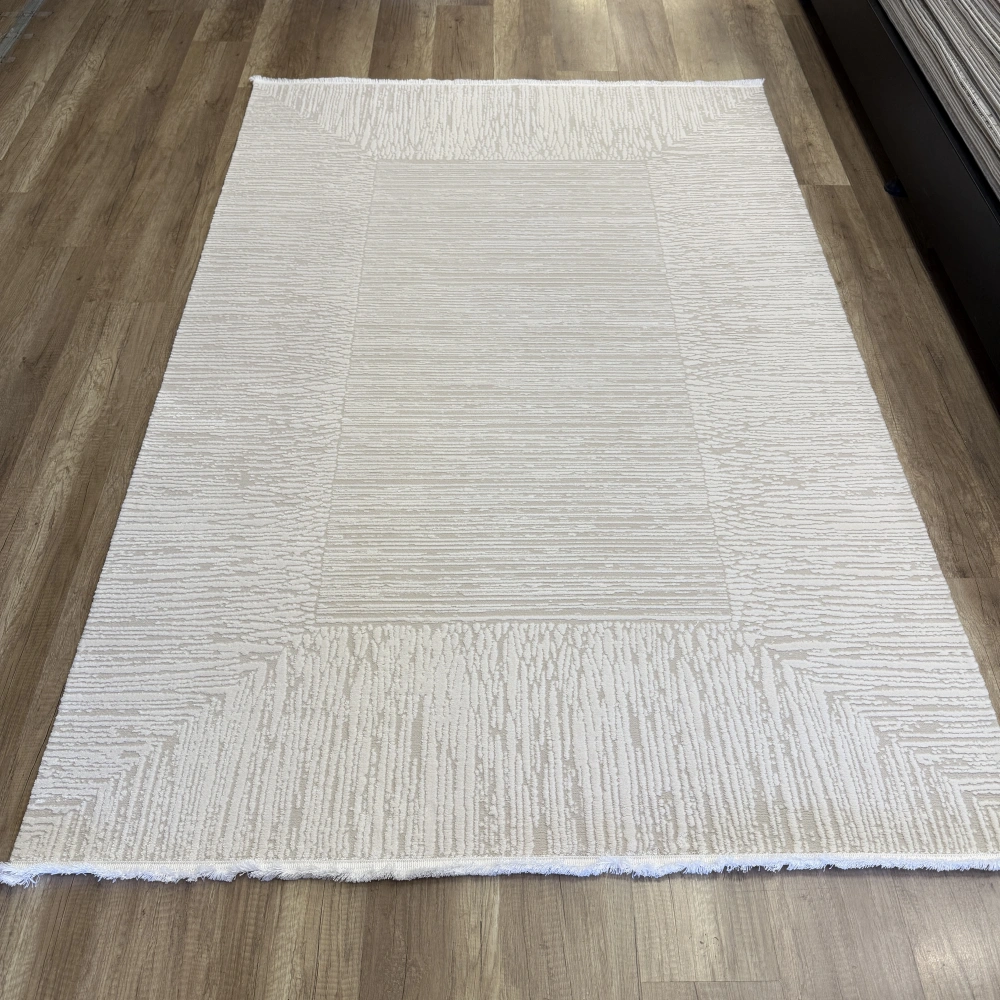 Hoom Rugs Sembol 2906 Krem Akrilik Dayanıklı Makine Halısı