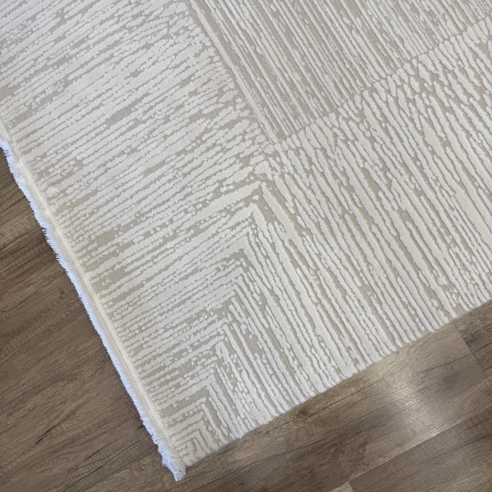 Hoom Rugs Sembol 2906 Krem Akrilik Dayanıklı Makine Halısı