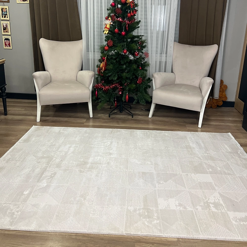 Apex Azur 6531 Krem Modern Makina Halısı