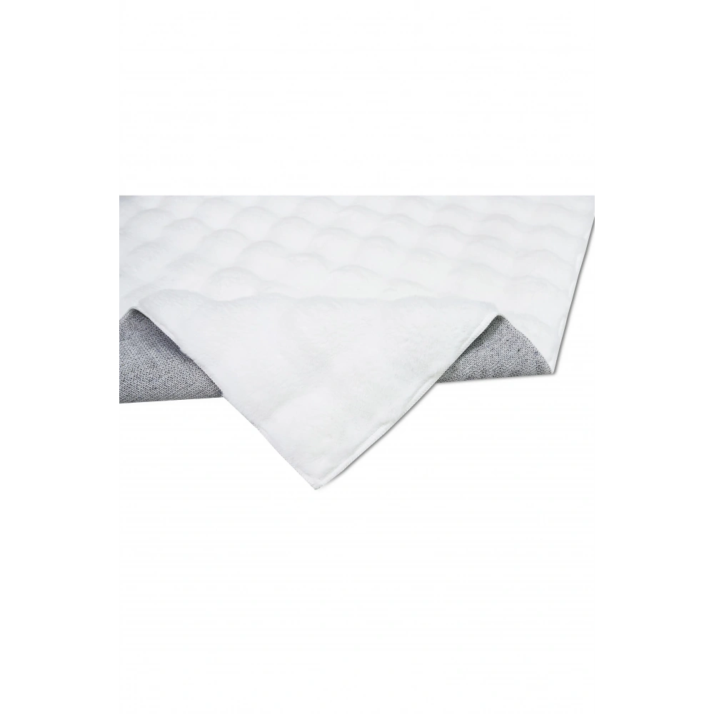 Apex Molecule Beyaz Peluş Post Halı