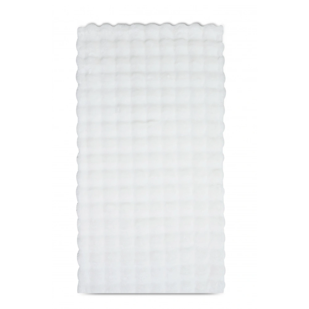 Apex Molecule Beyaz Peluş Post Halı