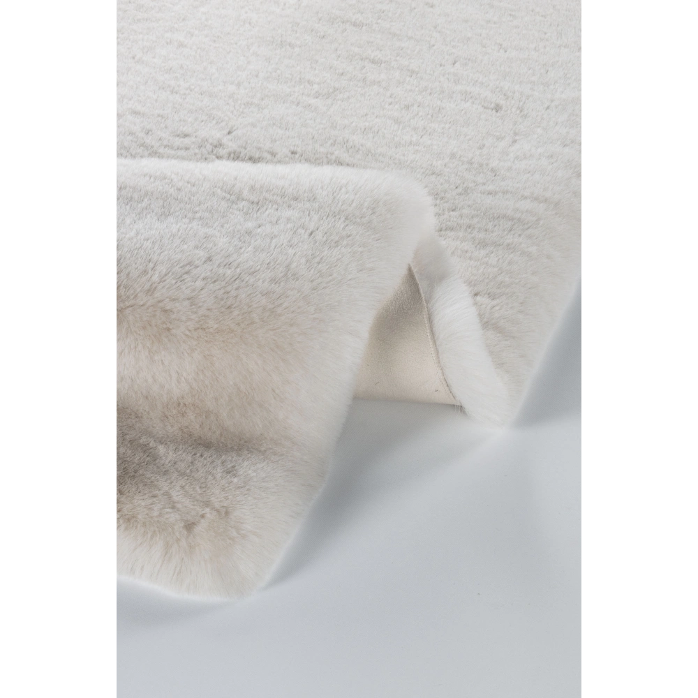 Apex Palma Krem Peluş Daire Halı