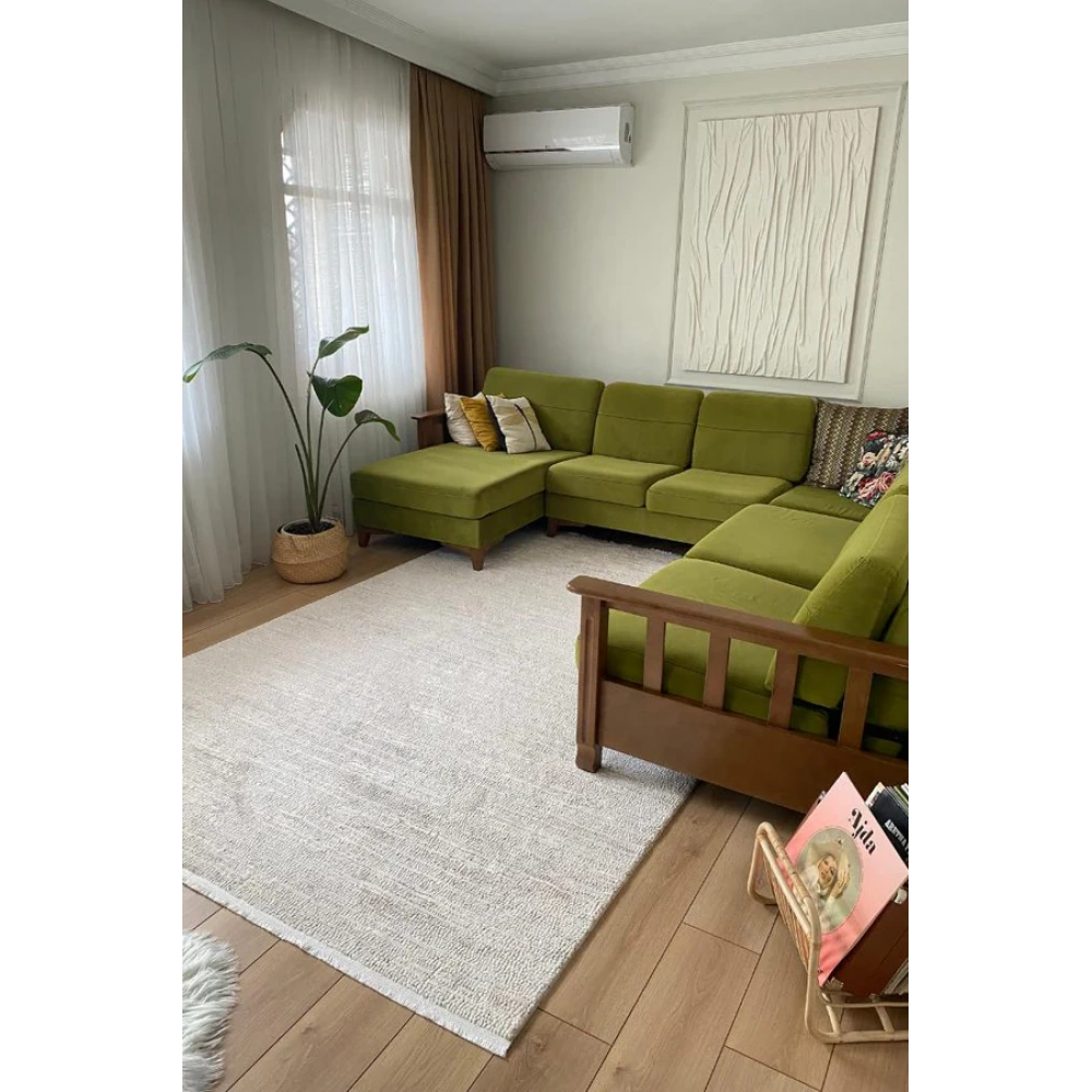 Apex Truva 6631 Krem Modern Makine Halısı