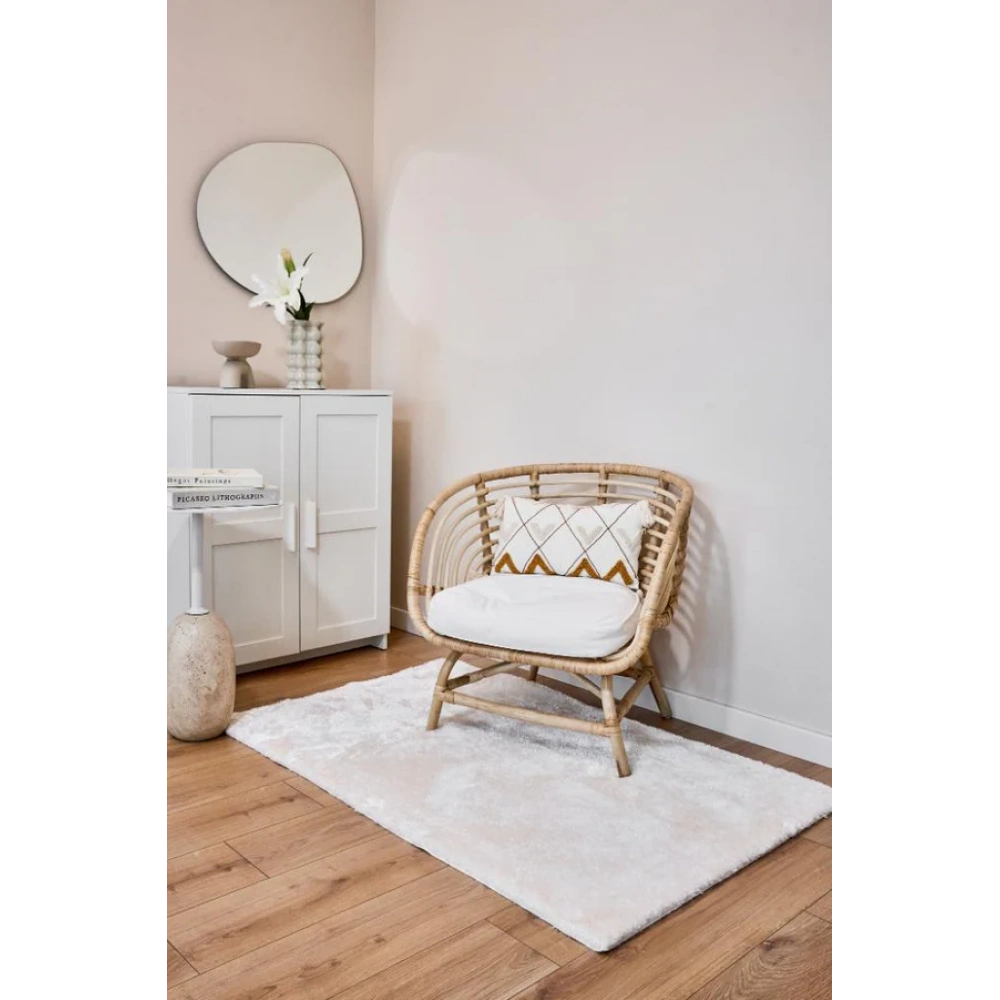 Apex Vega Krem Peluş Dokulu Kaydırmaz Dekoratif Halı