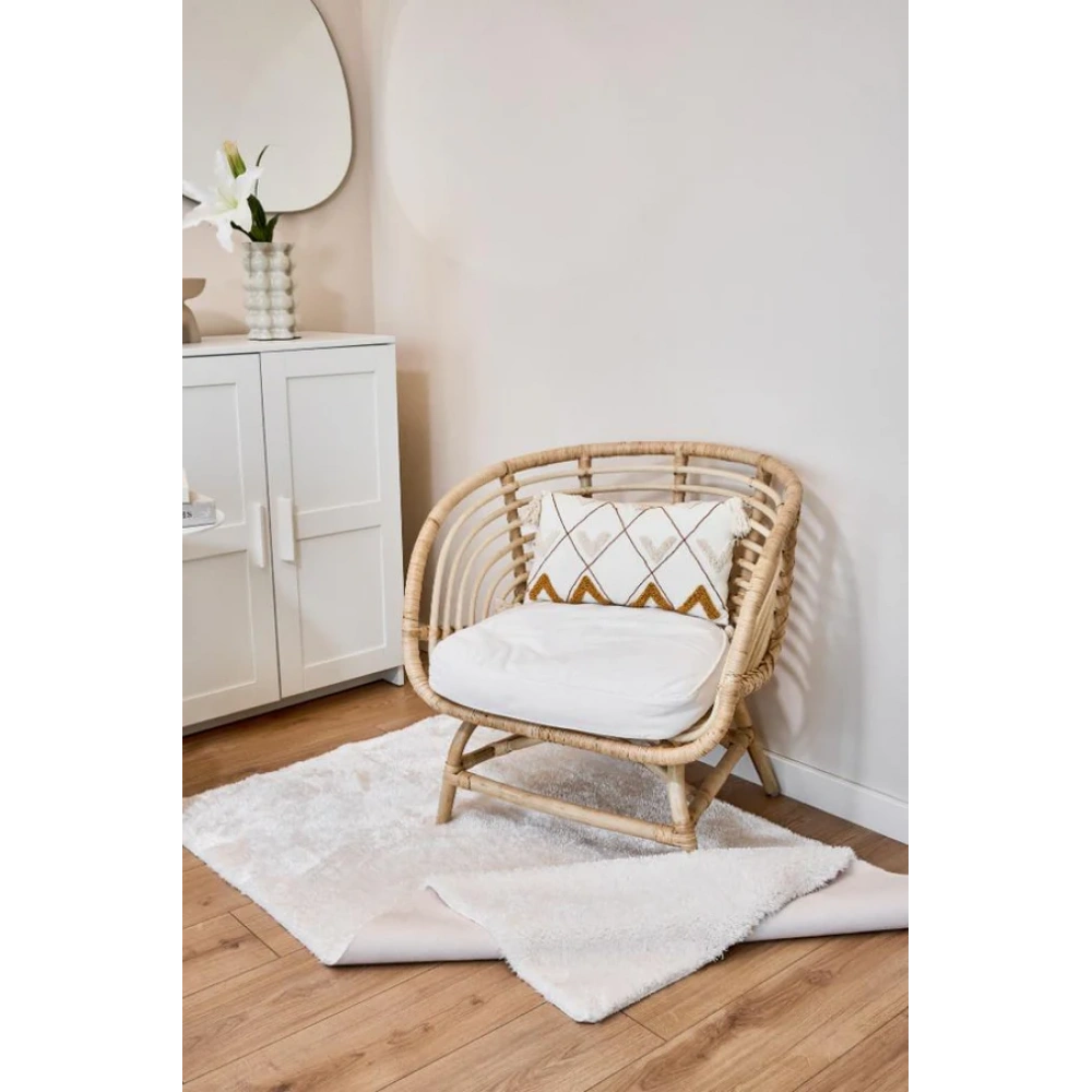 Apex Vega Krem Peluş Dokulu Kaydırmaz Dekoratif Halı