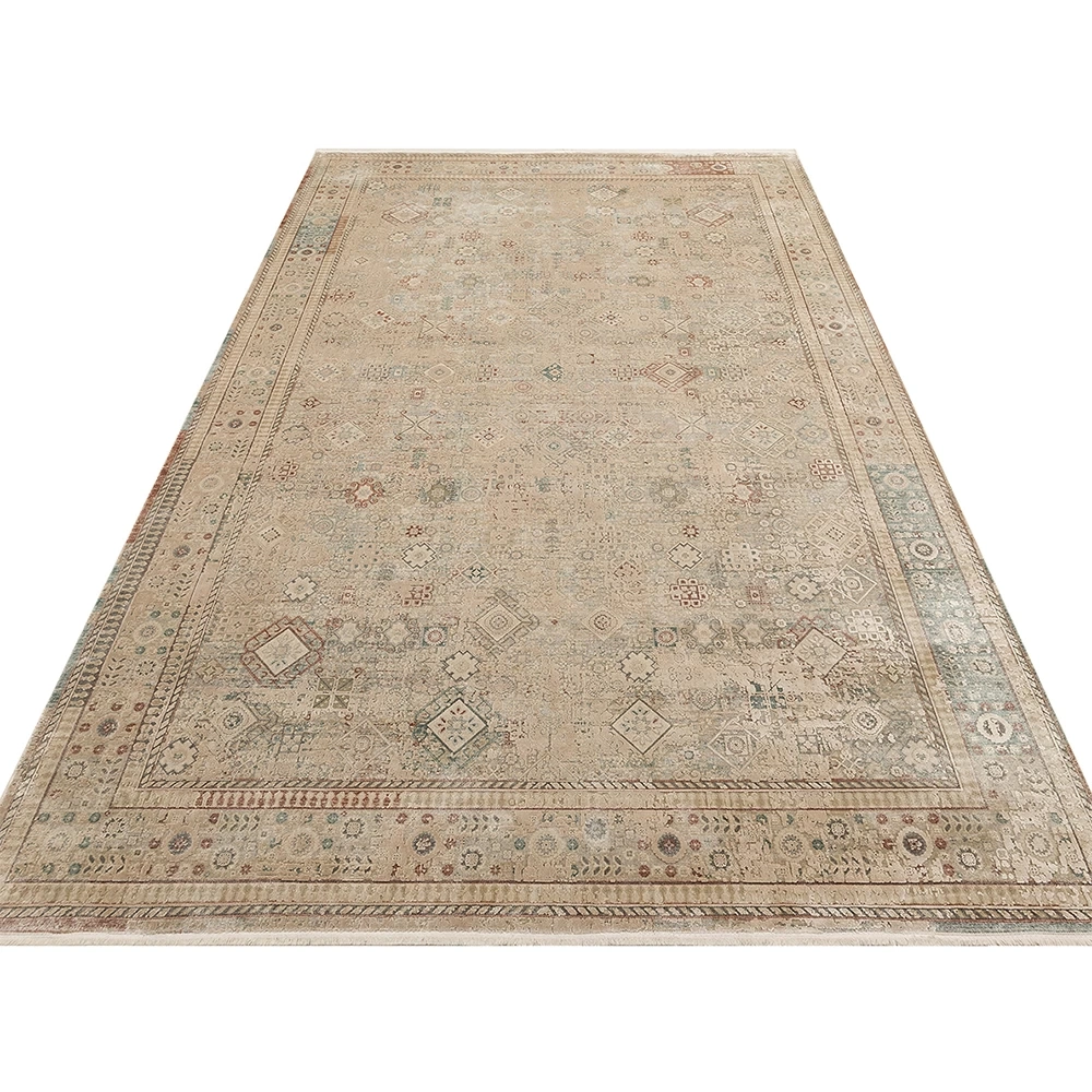 Eko Halı Babil BBL 03 Beige Eskitme Desenli Salon Halısı