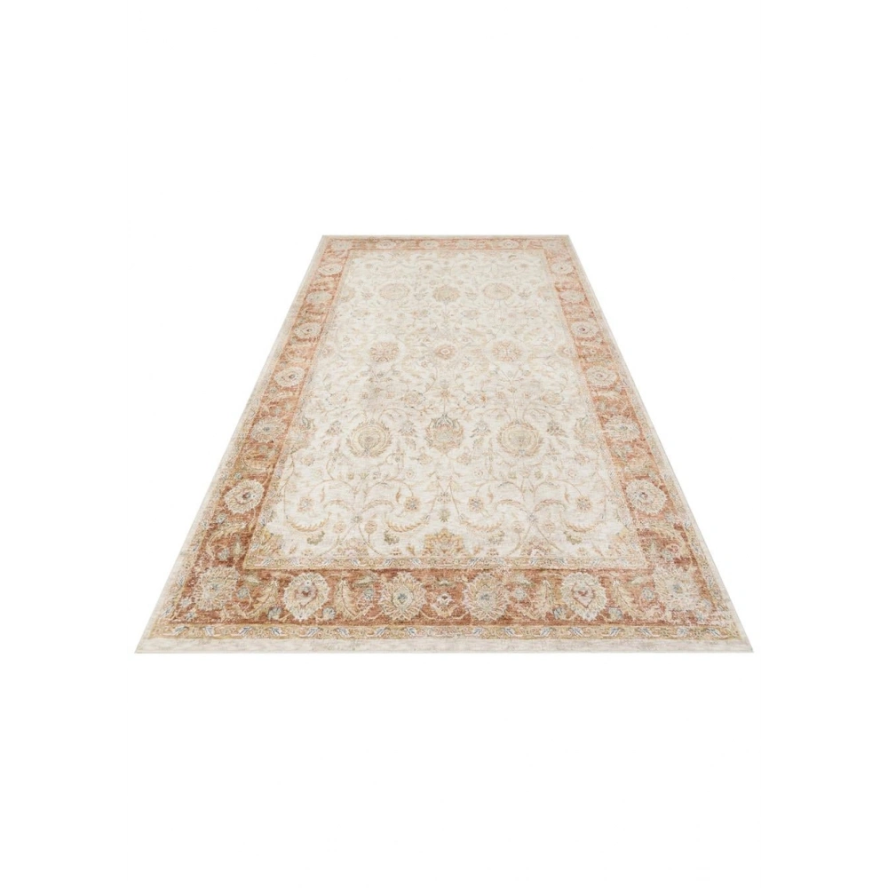 Eko Halı Efes 02 Cream Klasik Desenli Yumuşak Tuşeli Polyester Makine Halısı